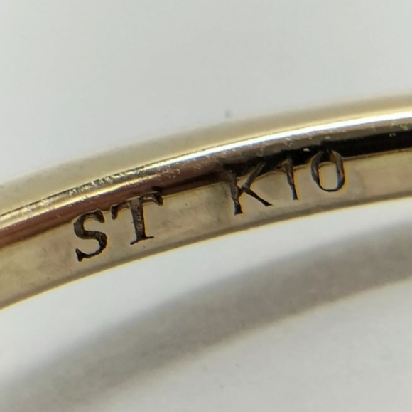 Samantha Tiara 10kt Yellow Gold Moonstone & Topaz Ring Sz.4 1/2 Like New - Picture 5 of 11